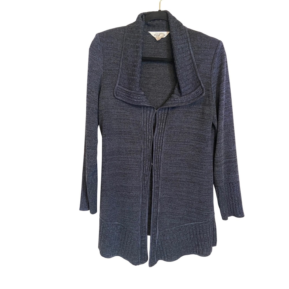 Misook XS Gray Knit Cardigan Jacket Long Sleeve‎ Textured